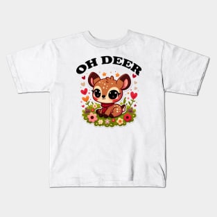 Cute Deer Oh Deer Kids T-Shirt